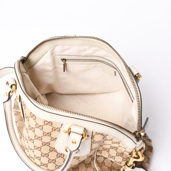極美品 GUCCI グッチ Hand Bag ハンドバッグ shoulder Bag ショルダーバッグ 282299 GGキャンバス ブラウン 中古 4a002063