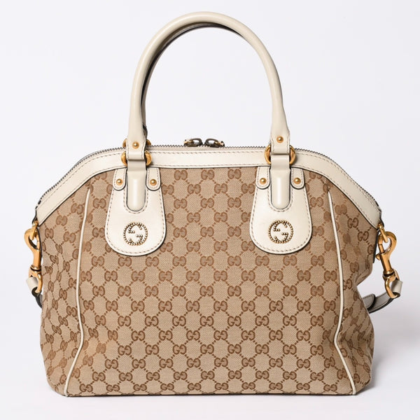 極美品 GUCCI グッチ Hand Bag ハンドバッグ shoulder Bag ショルダーバッグ 282299 GGキャンバス ブラウン 中古 4a002063