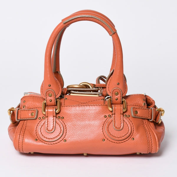CHLOE Chloe Paddington handbag leather orange gold hardware leather good condition used 4a002096