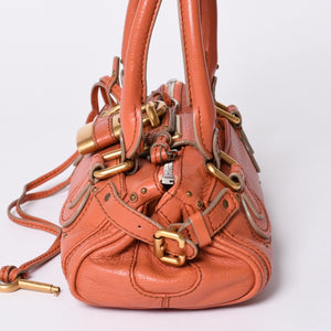 CHLOE Chloe Paddington handbag leather orange gold hardware leather good condition used 4a002096