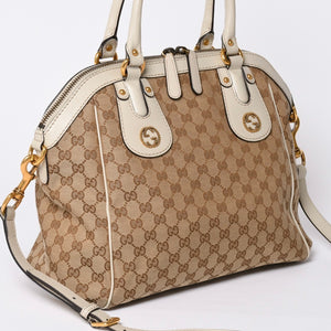極美品 GUCCI グッチ Hand Bag ハンドバッグ shoulder Bag ショルダーバッグ 282299 GGキャンバス ブラウン 中古 4a002063