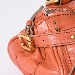 CHLOE Chloe Paddington handbag leather orange gold hardware leather good condition used 4a002096