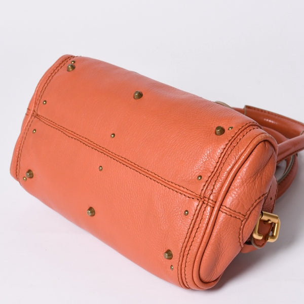 CHLOE Chloe Paddington handbag leather orange gold hardware leather good condition used 4a002096