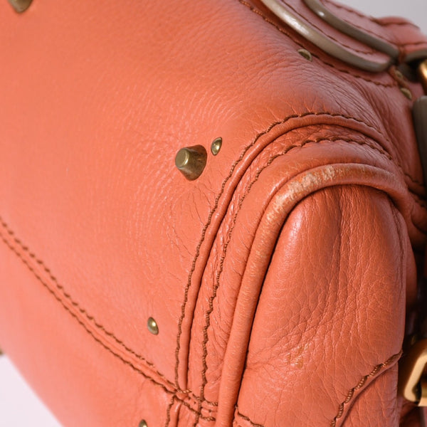 CHLOE Chloe Paddington handbag leather orange gold hardware leather good condition used 4a002096