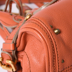CHLOE Chloe Paddington handbag leather orange gold hardware leather good condition used 4a002096