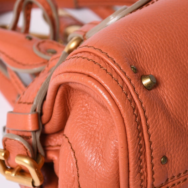 CHLOE Chloe Paddington handbag leather orange gold hardware leather good condition used 4a002096