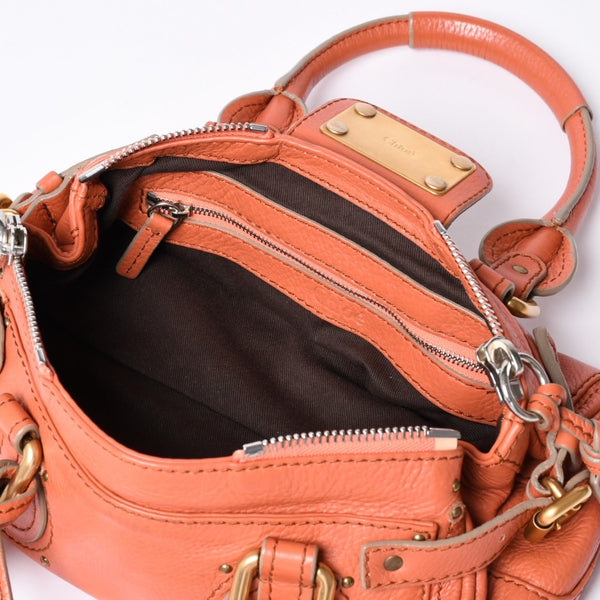 CHLOE Chloe Paddington handbag leather orange gold hardware leather good condition used 4a002096