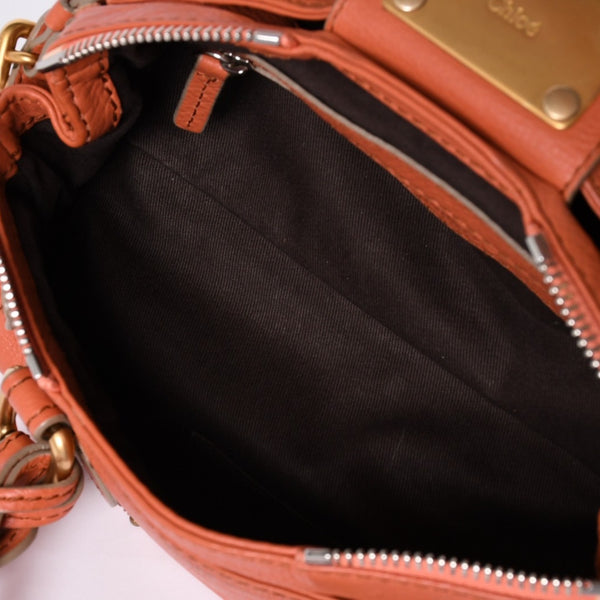 CHLOE Chloe Paddington handbag leather orange gold hardware leather good condition used 4a002096