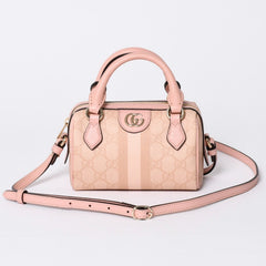 新品同様品 GUCCI グッチ ショルダーバッグ MINI BAG OPHIDIA GGマーモント GGスプリーム ウェビングライン ミニボストン 2WAY 中古 4a002046
