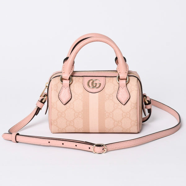 新品同様品 GUCCI グッチ ショルダーバッグ MINI BAG OPHIDIA GGマーモント GGスプリーム ウェビングライン ミニボストン 2WAY 中古 4a002046