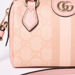 新品同様品 GUCCI グッチ ショルダーバッグ MINI BAG OPHIDIA GGマーモント GGスプリーム ウェビングライン ミニボストン 2WAY 中古 4a002046