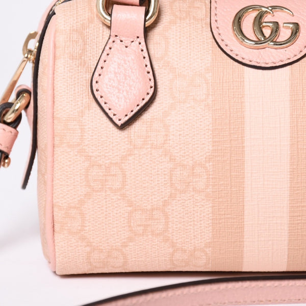 新品同様品 GUCCI グッチ ショルダーバッグ MINI BAG OPHIDIA GGマーモント GGスプリーム ウェビングライン ミニボストン 2WAY 中古 4a002046