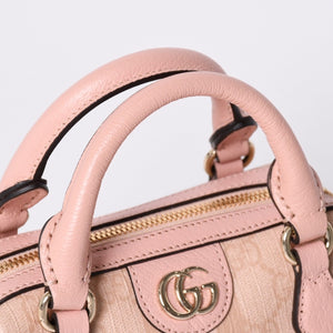 新品同様品 GUCCI グッチ ショルダーバッグ MINI BAG OPHIDIA GGマーモント GGスプリーム ウェビングライン ミニボストン 2WAY 中古 4a002046