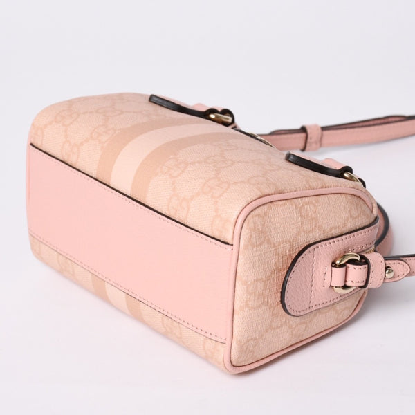 新品同様品 GUCCI グッチ ショルダーバッグ MINI BAG OPHIDIA GGマーモント GGスプリーム ウェビングライン ミニボストン 2WAY 中古 4a002046