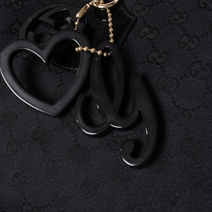 極美品 GUCCI グッチ GGキャンバスジョリートートバッグ ブラック パテントレザー ハンドバッグ 211976 ゴールド金具 中古 4a002065