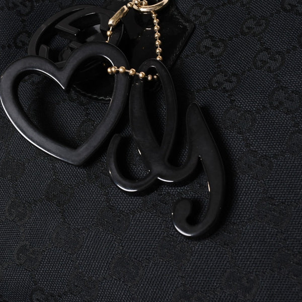 極美品 GUCCI グッチ GGキャンバスジョリートートバッグ ブラック パテントレザー ハンドバッグ 211976 ゴールド金具 中古 4a002065