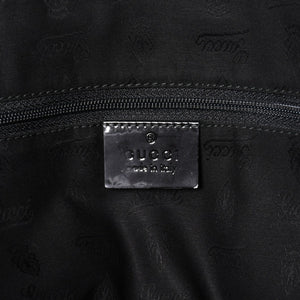 極美品 GUCCI グッチ GGキャンバスジョリートートバッグ ブラック パテントレザー ハンドバッグ 211976 ゴールド金具 中古 4a002065