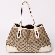 画像をギャラリービューアに読み込む, GUCCI グッチ トートバッグ ハンドバッグ アイボリー ホワイト シェリーライン 163805 美品 中古 4a002499