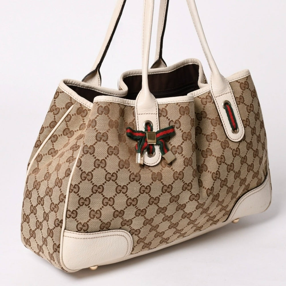 GUCCI Gucci Tote Bag Handbag Ivory White Sherry Line 163805 Good Condition Used 4a002499