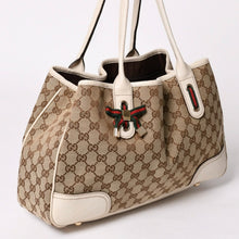 画像をギャラリービューアに読み込む, GUCCI グッチ トートバッグ ハンドバッグ アイボリー ホワイト シェリーライン 163805 美品 中古 4a002499