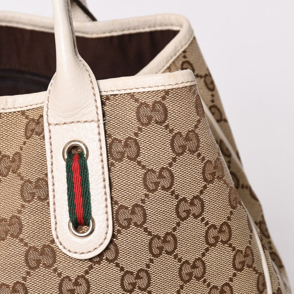 GUCCI Gucci Tote Bag Handbag Ivory White Sherry Line 163805 Good Condition Used 4a002499