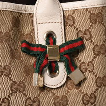 画像をギャラリービューアに読み込む, GUCCI グッチ トートバッグ ハンドバッグ アイボリー ホワイト シェリーライン 163805 美品 中古 4a002499