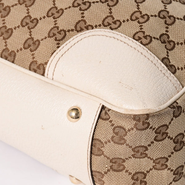 GUCCI Gucci Tote Bag Handbag Ivory White Sherry Line 163805 Good Condition Used 4a002499