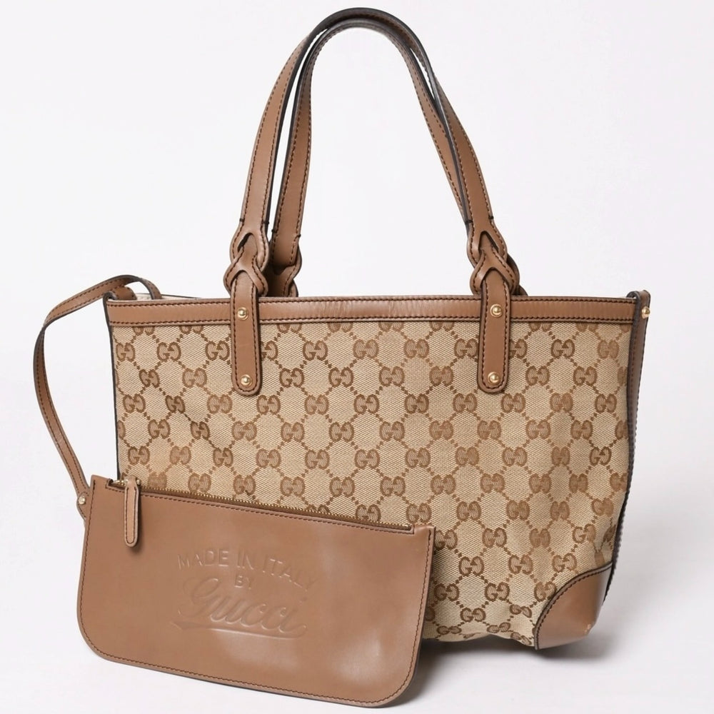 GUCCI グッチ GG柄 GGキャンバス 269878 トートバッグ ショルダーバッグ ベージュ オレンジ ゴールド金具 美品 中古 4a003028