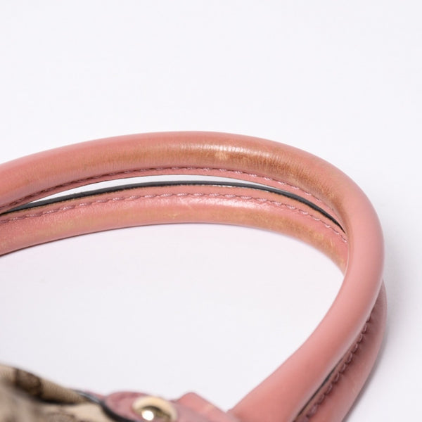Very good condition GUCCI Gucci handbag 211944 GG canvas leather beige pink gold hardware used 4a002072