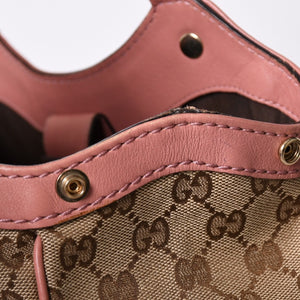 Very good condition GUCCI Gucci handbag 211944 GG canvas leather beige pink gold hardware used 4a002072