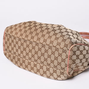 Very good condition GUCCI Gucci handbag 211944 GG canvas leather beige pink gold hardware used 4a002072