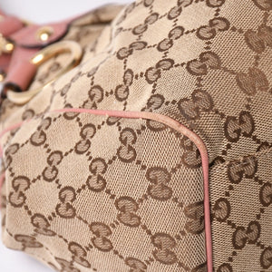Very good condition GUCCI Gucci handbag 211944 GG canvas leather beige pink gold hardware used 4a002072