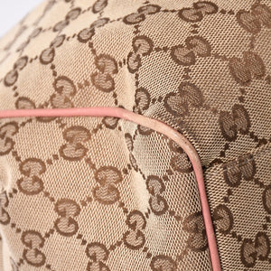 Very good condition GUCCI Gucci handbag 211944 GG canvas leather beige pink gold hardware used 4a002072