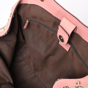 Very good condition GUCCI Gucci handbag 211944 GG canvas leather beige pink gold hardware used 4a002072