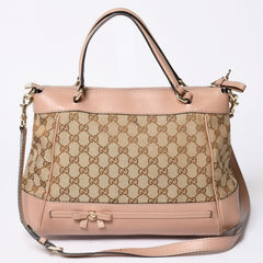 GUCCI グッチ GGキャンバス 2WAY バッグ ショルダーバッグ ハンドバッグ ピンク ブラウン 269894 美品 中古 4a002062