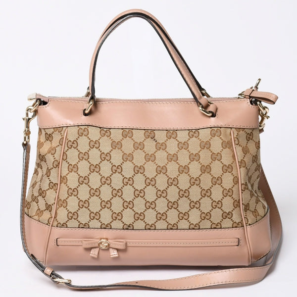 GUCCI グッチ GGキャンバス 2WAY バッグ ショルダーバッグ ハンドバッグ ピンク ブラウン 269894 美品 中古 4a002062