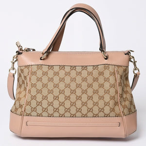 GUCCI グッチ GGキャンバス 2WAY バッグ ショルダーバッグ ハンドバッグ ピンク ブラウン 269894 美品 中古 4a002062