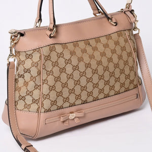 GUCCI グッチ GGキャンバス 2WAY バッグ ショルダーバッグ ハンドバッグ ピンク ブラウン 269894 美品 中古 4a002062