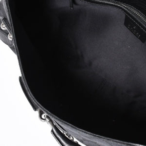 Very good condition GUCCI Gucci Horsebit GG Canvas Handbag GG Canvas Leather Horsebit Silver Hardware Black 114915 Used 4a002076