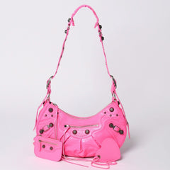 Very Good Condition BALENCIAGA Le Cagole Le Cagole Shoulder Bag Pink Silver 671307 Used 4a002098