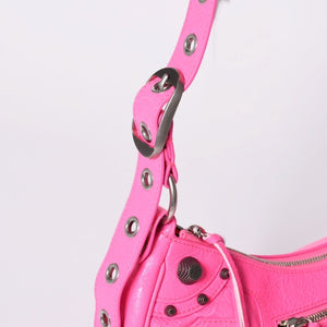 Very Good Condition BALENCIAGA Le Cagole Le Cagole Shoulder Bag Pink Silver 671307 Used 4a002098