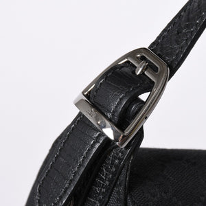 Very good condition GUCCI Gucci Horsebit GG Canvas Handbag GG Canvas Leather Horsebit Silver Hardware Black 114915 Used 4a002076