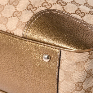 Very good condition GUCCI Gucci tote bag handbag 163305 Made in Italy GG canvas leather beige gold gold hardware used 4a002054