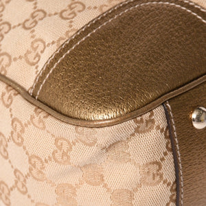 Very good condition GUCCI Gucci tote bag handbag 163305 Made in Italy GG canvas leather beige gold gold hardware used 4a002054
