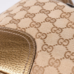 Very good condition GUCCI Gucci tote bag handbag 163305 Made in Italy GG canvas leather beige gold gold hardware used 4a002054