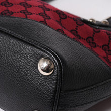 画像をギャラリービューアに読み込む, 極美品 GUCCI グッチ ハンドバッグ ワインレッド ブラック 272392 GGキャンバス シルバー金具 中古 4a002082