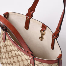 画像をギャラリービューアに読み込む, 極美品 GUCCI グッチ GG柄 GGキャンバス 269878 トートバッグ ショルダーバッグ ベージュ オレンジ ゴールド金具 中古 4a002088