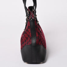 画像をギャラリービューアに読み込む, 極美品 GUCCI グッチ ハンドバッグ ワインレッド ブラック 272392 GGキャンバス シルバー金具 中古 4a002082
