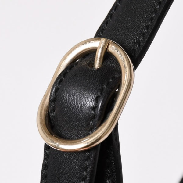 極美品 GUCCI グッチ スカーフ ワンショルダー GGキャンバス ショルダーバッグ ブラック 155562 ゴールド金具 中古 4a002074