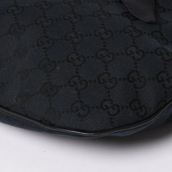 極美品 GUCCI グッチ スカーフ ワンショルダー GGキャンバス ショルダーバッグ ブラック 155562 ゴールド金具 中古 4a002074